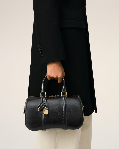 Black Leather Boston Bag - 6 - Ami Paris