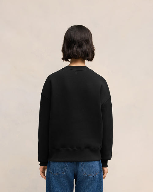 Black Cotton Ami de Coeur Sweatshirt - 11 - Ami Paris