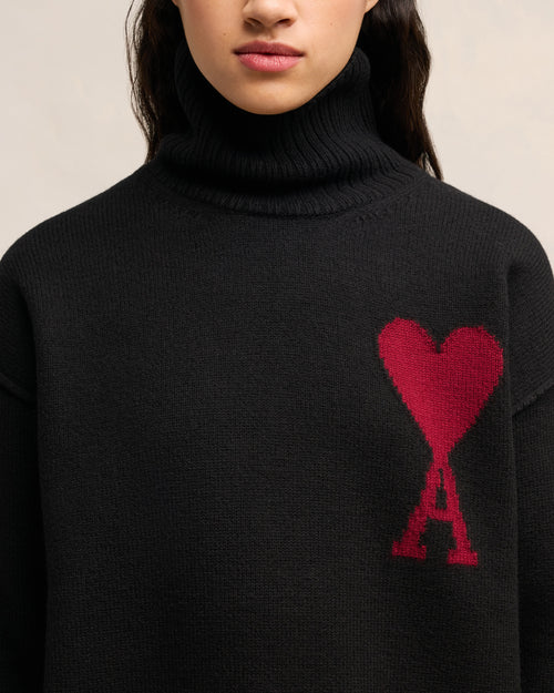 Black Wool Ami de Coeur Sweater - 10 - Ami Paris