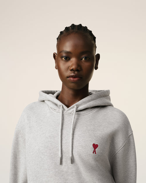 Grey Cotton Ami de Coeur Hoodie - 10 - Ami Paris