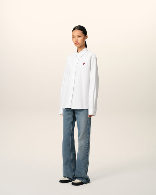 White Cotton Button-Down Ami de Coeur Shirt - 12 - Ami Paris