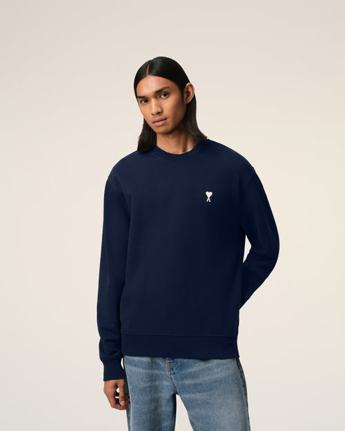 Navy Cotton Ami de Coeur Sweatshirt - 3 - Ami Paris