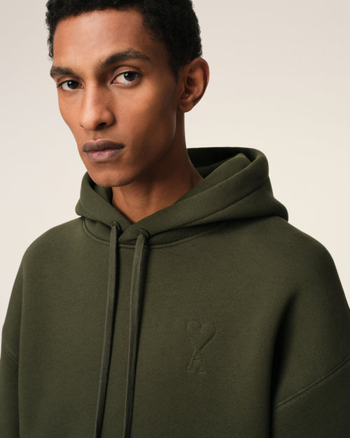 Green Cotton Ami de Coeur Hoodie - 4 - Ami Paris