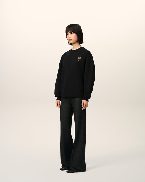 Black Cotton Ami de Coeur Sweatshirt - 12 - Ami Paris