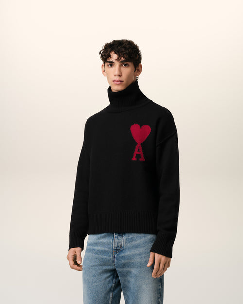 Black Wool Ami de Coeur Sweater - 6 - Ami Paris