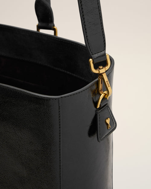 Black Leather North South Tote Bag - 4 - Ami Paris