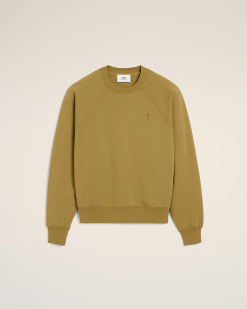 								Mustard Cotton Tonal Ami de Coeur Sweatshirt - 3							 - Ami Paris