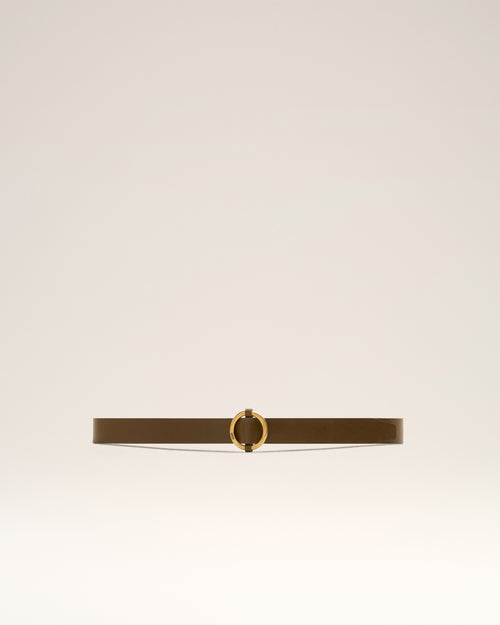 Ami Round Buckle Belt 30 Mm - BRONZE/VIBRATED BRASS - Ami Paris