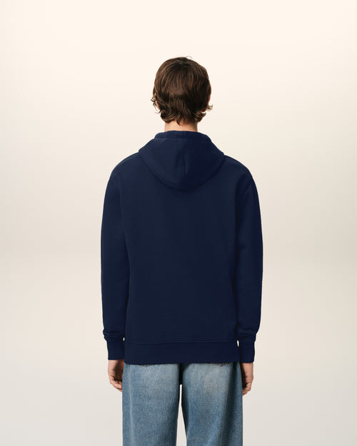 Navy Cotton Ami de Coeur Hoodie - 5 - Ami Paris