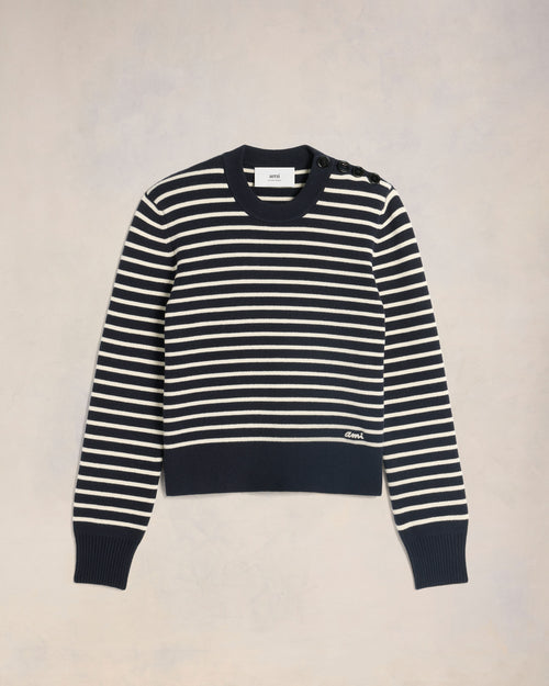 Striped Sailor Crew Neck Sweater - 2 - Ami Paris