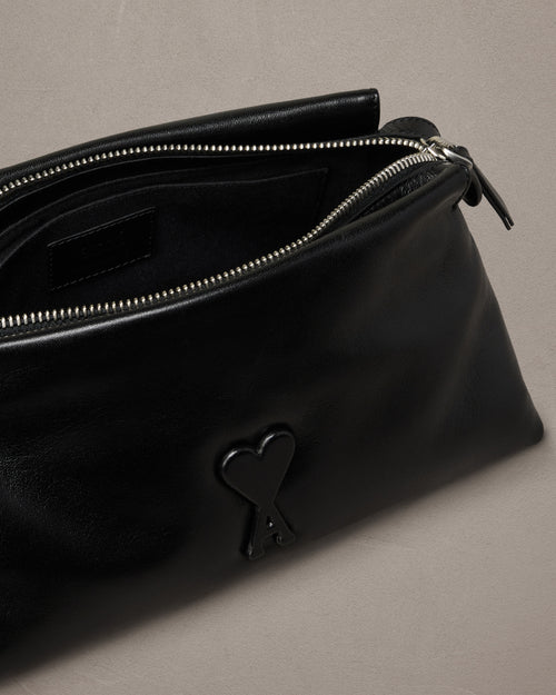 Black Leather Voulez-Vous Pouch - 11 - Ami Paris