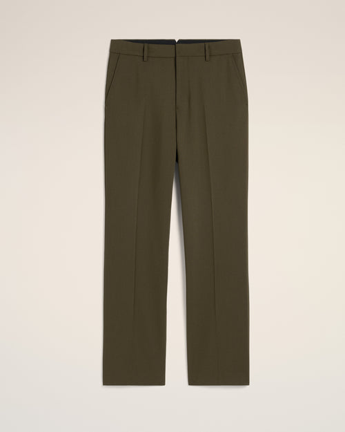 Green Wool Straight Fit Trousers - BLACK - Ami Paris