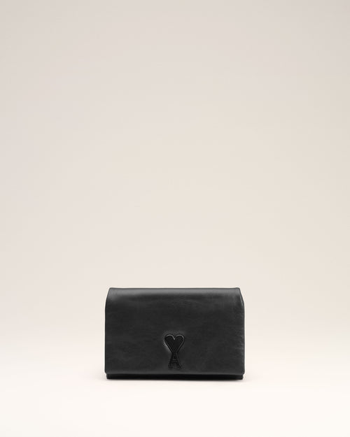 Black Leather Voulez-Vous Wallet Strap - 1 - Ami Paris