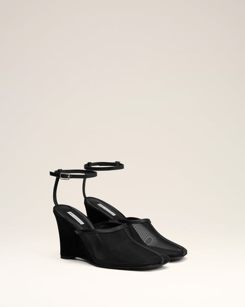 Black Wedge Mules - 3 - Ami Paris