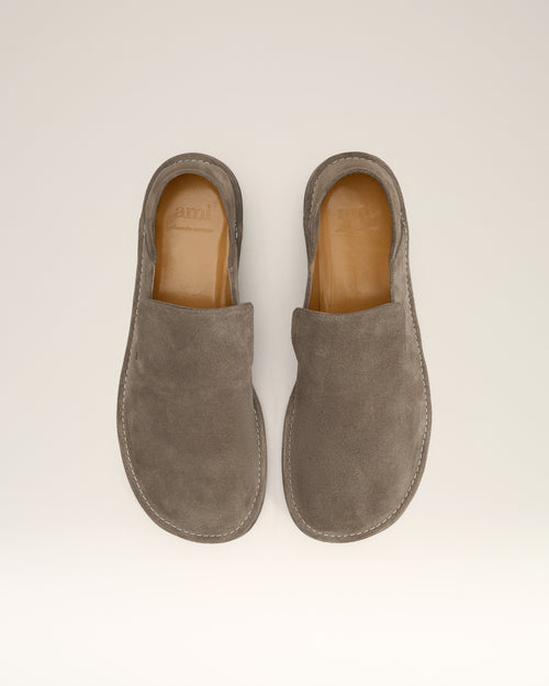 Slippers Midi Beiges En Cuir - 10 - Ami Paris